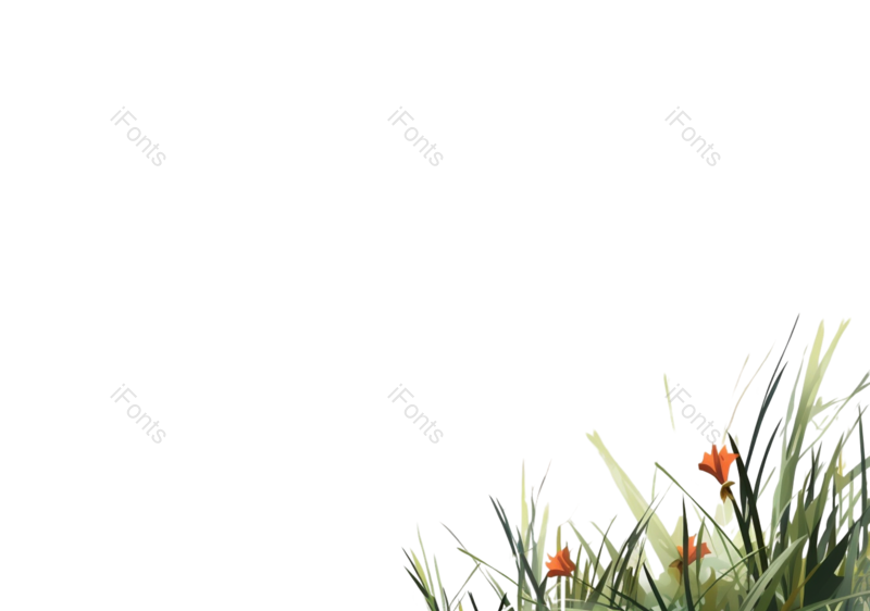 叶子图片,装饰元素,红色的花PNG,插画免抠素材